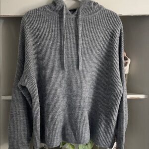 Jenni Kayne Charcoal Knit Hooded Sweater